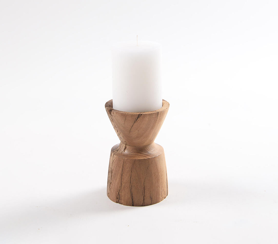 Handcrafted Recycled Wood Candle holder