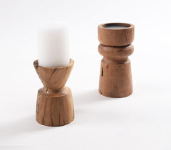 Handcrafted Recycled Wood Candle holder