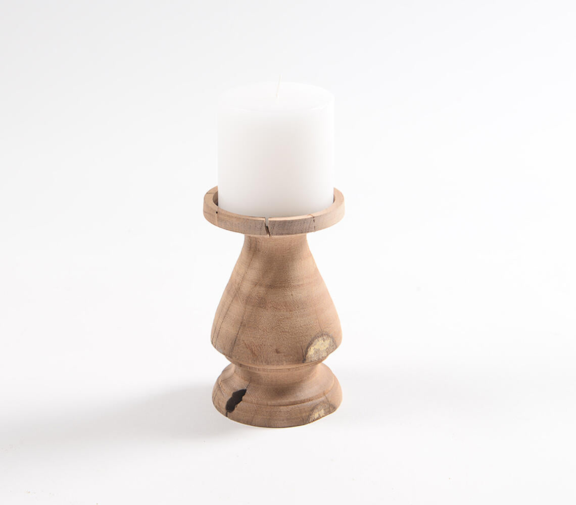 Turned Saal Wood Candle holder_1