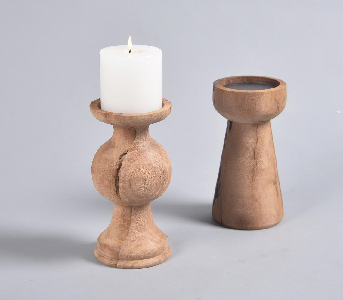 Recycled Wood Tea Light Holder Q1