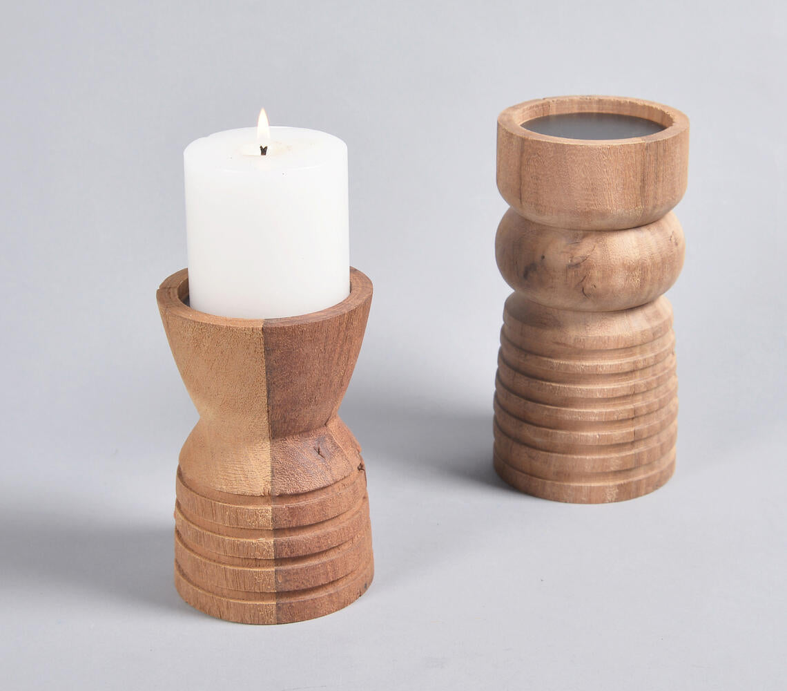 Handcrafted Recycled Wood Candle holder Q1