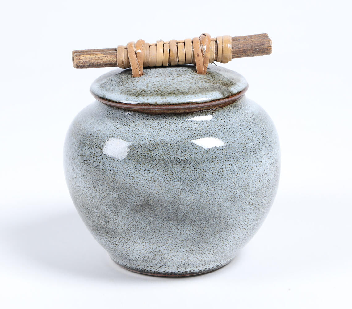 Vintage Speckled Ceramic Canister