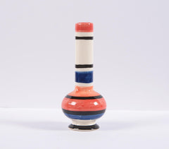 Glazed Ceramic Flask-Shaped Flower Vase