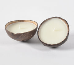 Eco- Friendly Coconut Shell Candles (set of 2)