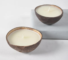 Eco- Friendly Coconut Shell Candles (set of 2)
