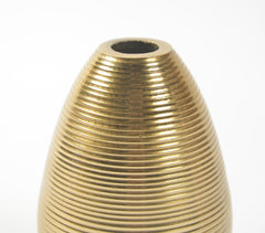 Ribbed Aluminium Vase with Golden Finish