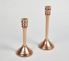 Lacquered Aluminium Copper-Toned Candle Holders (Set of 2)