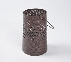 Latticed Iron Lantern Candle Holders (set of 3)