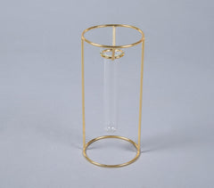 Minimal Metal & Glass Test tube Planter Vases (set of 2)