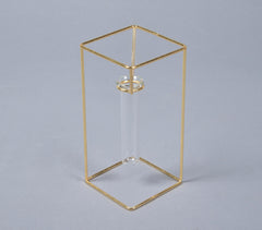 Minimal Metal & Glass Test tube Planter Vases (set of 2)