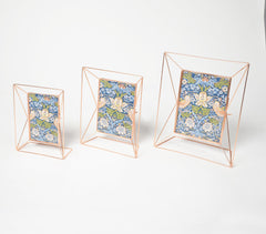 Minimal Rose-Gold Metal & Glass Photo frames (set of 3)