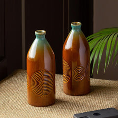 Ceramic Peacock Boulevard Vases (Set of 2)