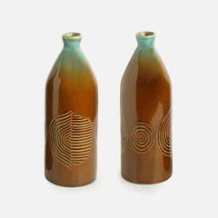 Ceramic Peacock Boulevard Vases (Set of 2)