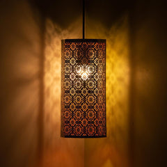 Etched Turquoise Morrocan Waves Pendant Lamp