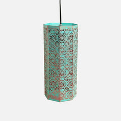 Etched Turquoise Morrocan Waves Pendant Lamp