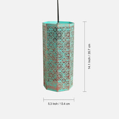 Etched Turquoise Morrocan Waves Pendant Lamp