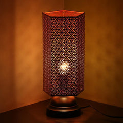 Etched Brown Moroccan Shimmer Table Lamp