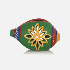Hand Painted Terracotta Green Tealight Holder