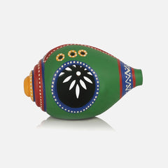Hand Painted Terracotta Green Tealight Holder