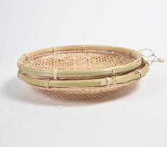 Woven Bamboo Trays (Set of 2)