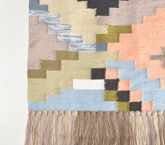 Handwoven Tetris Fringed Wall Hanging