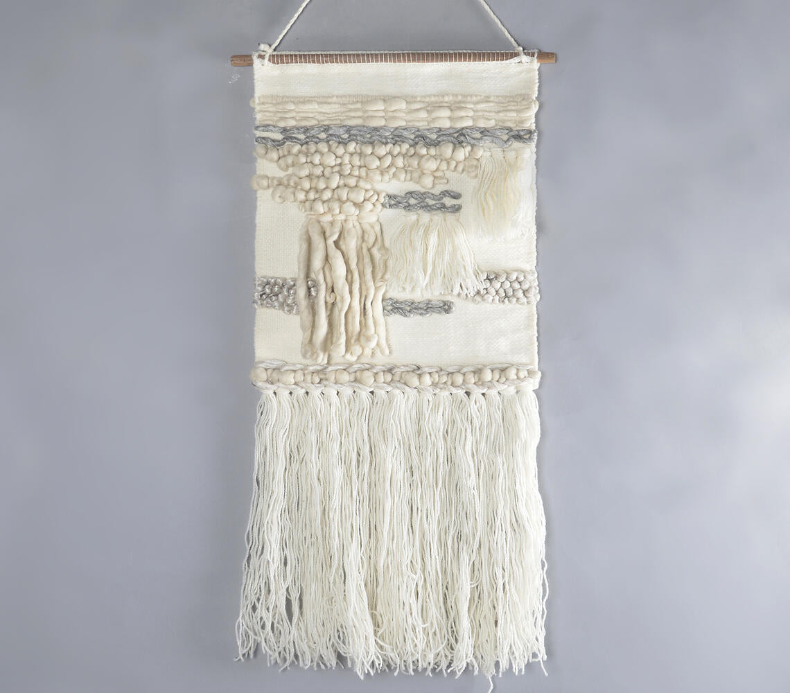 Fringed Handwoven Woolen Wall Hanging