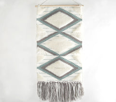 Handwoven & Tufted Geometric Fringed Wall Hanging Eco