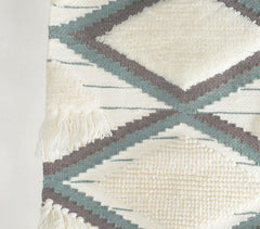 Handwoven & Tufted Geometric Fringed Wall Hanging Eco