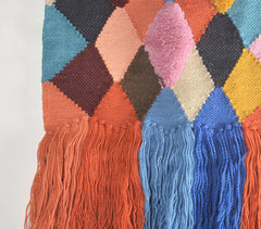 Handwoven Geometric Fringed Wall Hanging