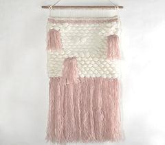 Hand Tufted Pastel Fringed Wall Hanging