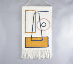 Abstract Tasseled Woolen Wall Hanging