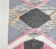 Handwoven & Tufted Geometric Fringed Wall Hanging