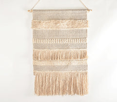 Handwoven Cotton Neutral Bayadere Wall Hanging