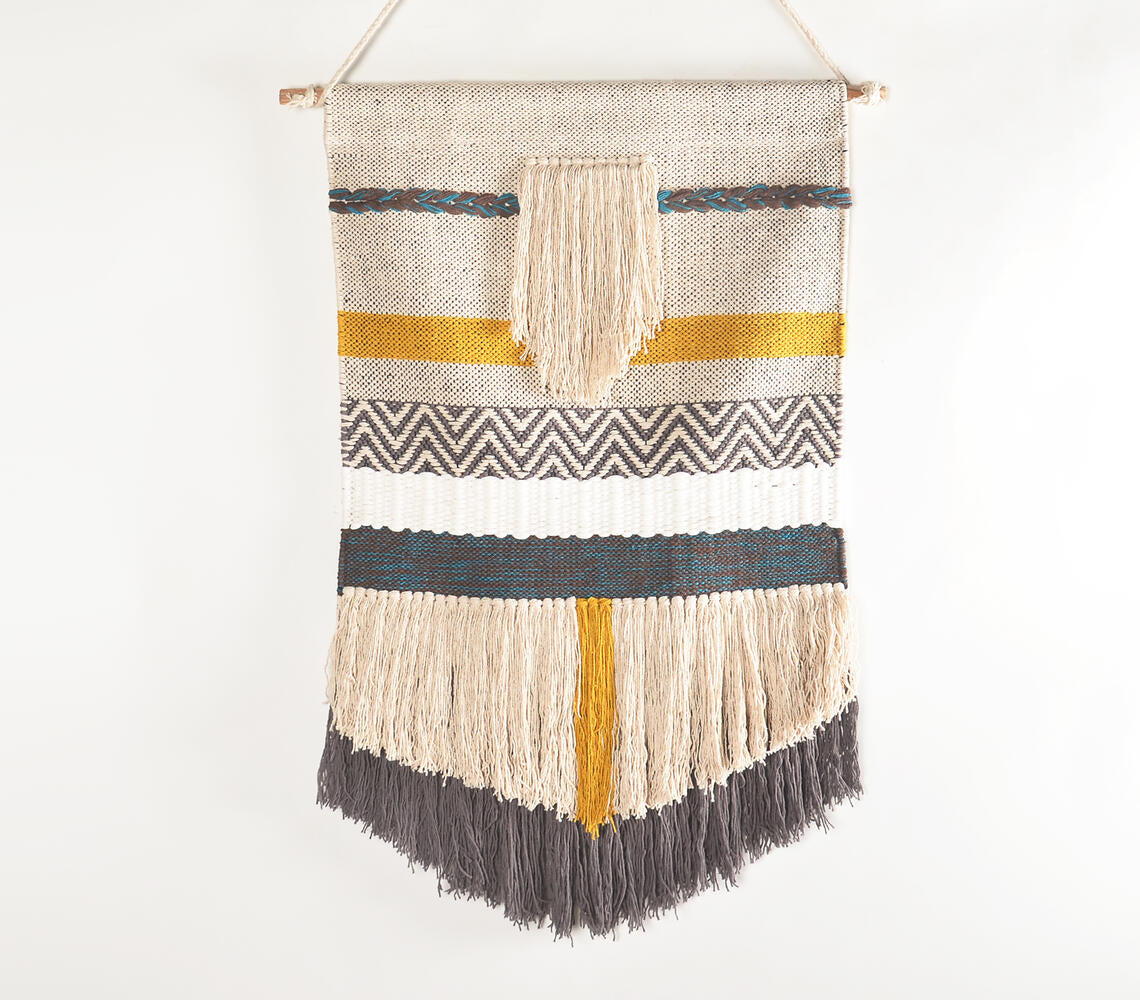 Handwoven Cotton Multicolor Bayadere Wall Hanging