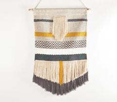Handwoven Cotton Multicolor Bayadere Wall Hanging