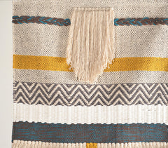 Handwoven Cotton Multicolor Bayadere Wall Hanging