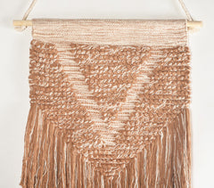 Handwoven Cotton Brown-Toned Fringed Wall Hanging