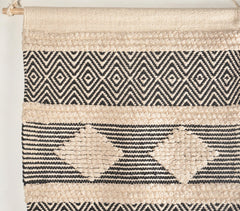 Handwoven Cotton Geometric Fringed Wall Hanging