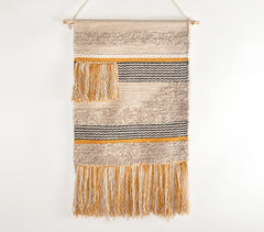 Handwoven Cotton Multicolor Fringed Wall Hanging