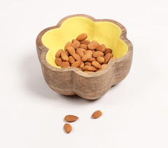 Enamelled Sunshine Flower-Shaped Wooden Bowl