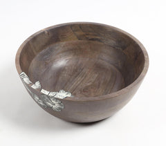 Hand Painted Mango Wood Floral-Sketch Bowl