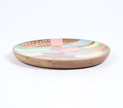 Handcrafted Mango Wood Abstract Plate
