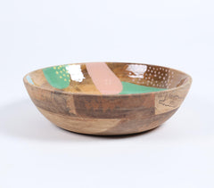 Handcrafted Mango Wood Abstract Bowl
