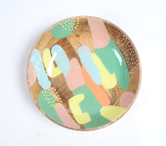 Handcrafted Mango Wood Abstract Bowl