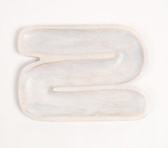 Hand Carved N-Shaped Wooden Platter