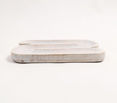 Hand Carved N-Shaped Wooden Platter
