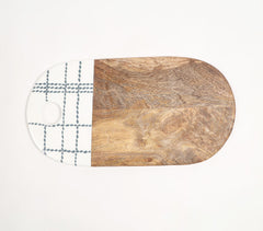 Enamelled Geometric Wooden Chopping Board