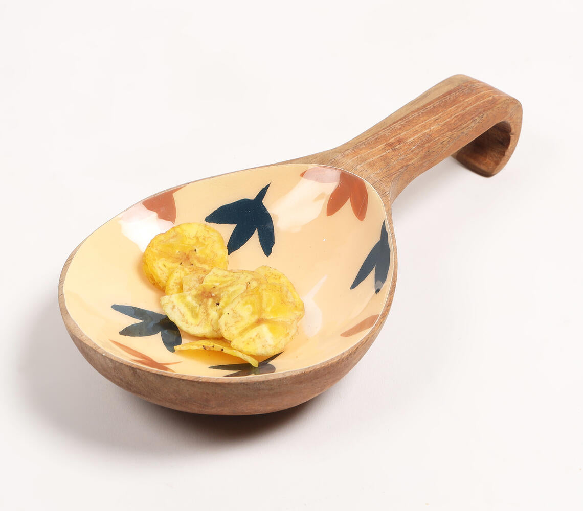 Enamelled Wood Botanical Serving Platter
