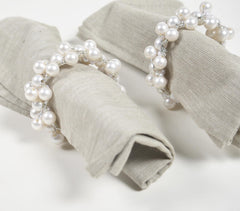 Pearl Embellished Napkin rings (set of 4)