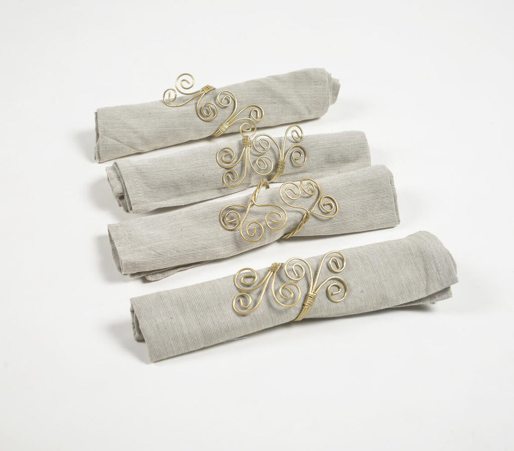 Coiled Metallic Wire Napkin rings (set of 4) – Houzz-of-Maya